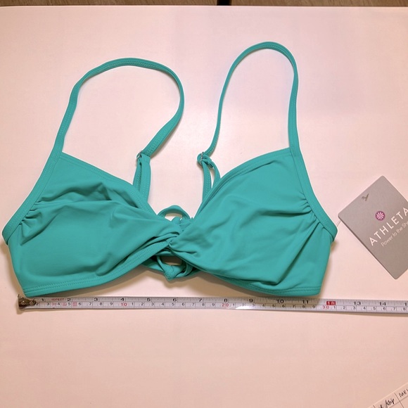 Athleta bikini top aqua knot front adjustable light padding sz S - Picture 1 of 4